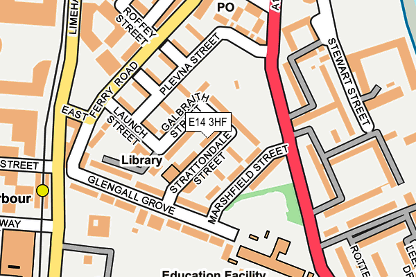 E14 3HF map - OS OpenMap – Local (Ordnance Survey)