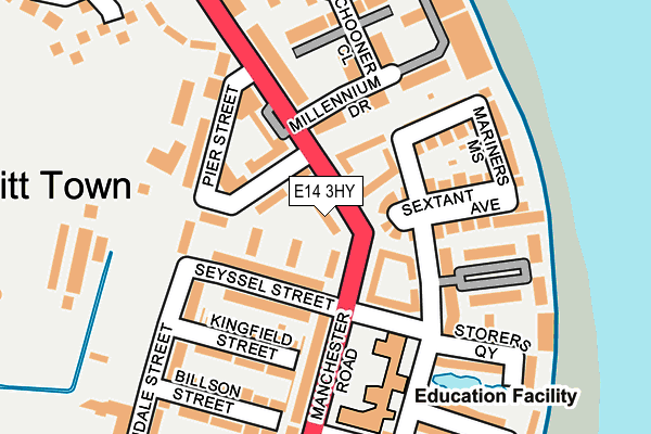 E14 3HY map - OS OpenMap – Local (Ordnance Survey)