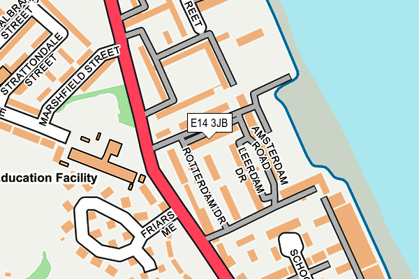 E14 3JB map - OS OpenMap – Local (Ordnance Survey)