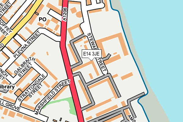 E14 3JE map - OS OpenMap – Local (Ordnance Survey)