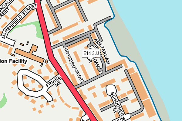 E14 3JJ map - OS OpenMap – Local (Ordnance Survey)