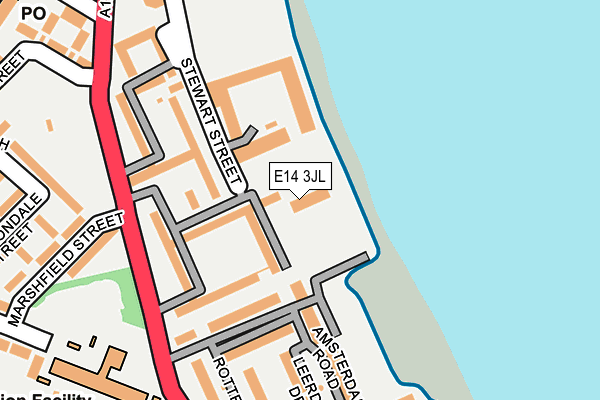 E14 3JL map - OS OpenMap – Local (Ordnance Survey)