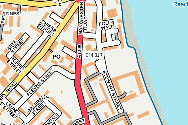 E14 3JR map - OS OpenMap – Local (Ordnance Survey)