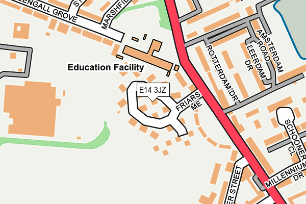 E14 3JZ map - OS OpenMap – Local (Ordnance Survey)