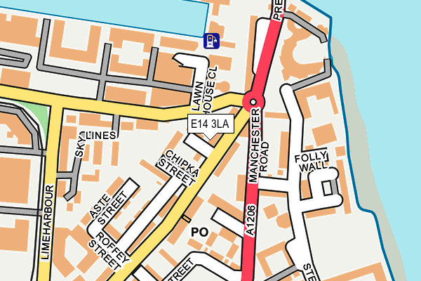 E14 3LA map - OS OpenMap – Local (Ordnance Survey)