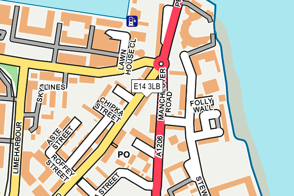 E14 3LB map - OS OpenMap – Local (Ordnance Survey)