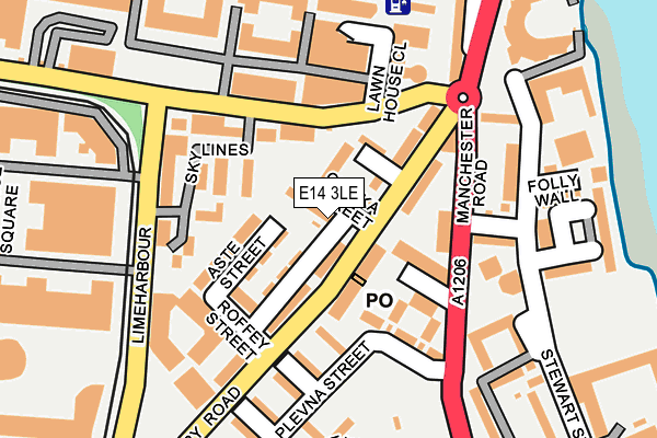 E14 3LE map - OS OpenMap – Local (Ordnance Survey)
