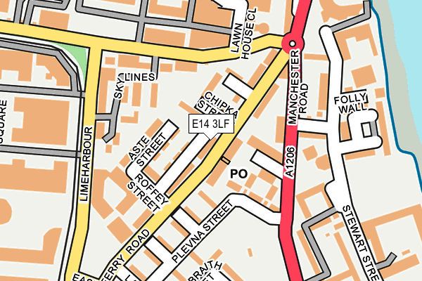 E14 3LF map - OS OpenMap – Local (Ordnance Survey)