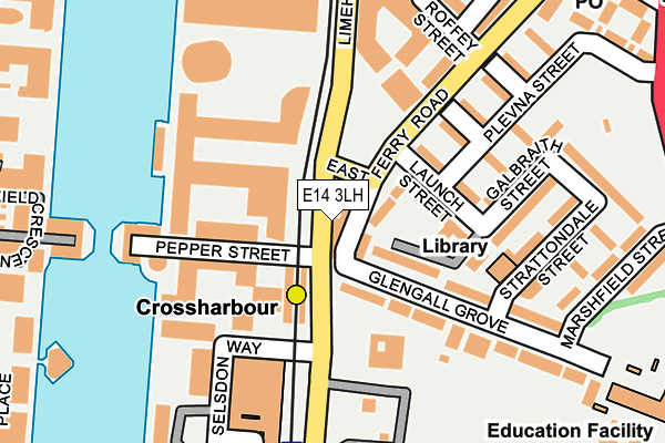 E14 3LH map - OS OpenMap – Local (Ordnance Survey)