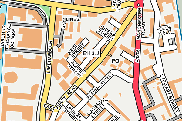 E14 3LJ map - OS OpenMap – Local (Ordnance Survey)