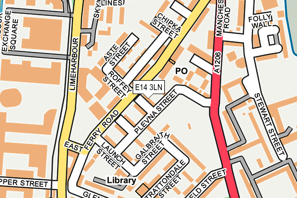 E14 3LN map - OS OpenMap – Local (Ordnance Survey)