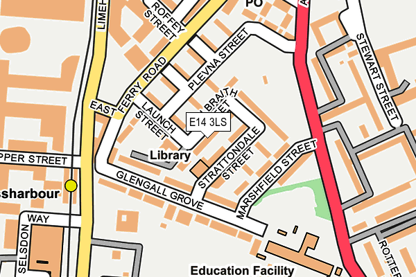 E14 3LS map - OS OpenMap – Local (Ordnance Survey)