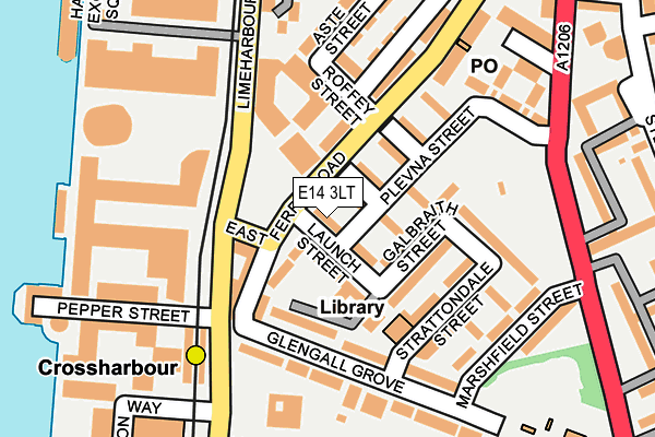 E14 3LT map - OS OpenMap – Local (Ordnance Survey)