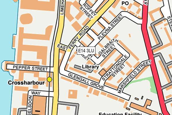 E14 3LU map - OS OpenMap – Local (Ordnance Survey)