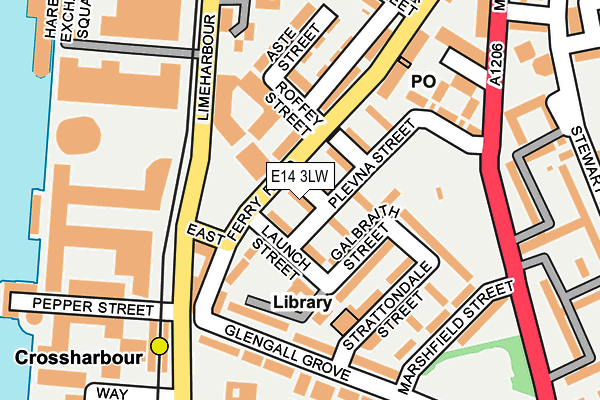E14 3LW map - OS OpenMap – Local (Ordnance Survey)