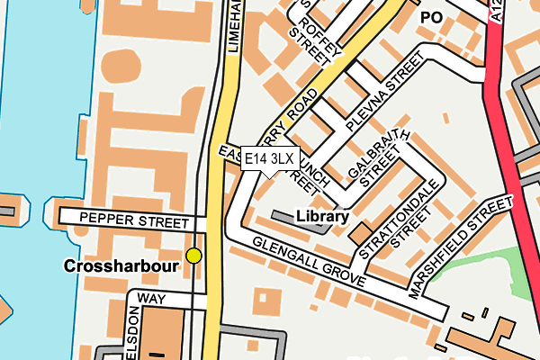 E14 3LX map - OS OpenMap – Local (Ordnance Survey)