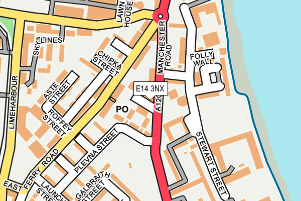 E14 3NX map - OS OpenMap – Local (Ordnance Survey)