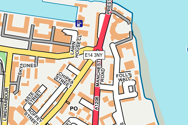 E14 3NY map - OS OpenMap – Local (Ordnance Survey)