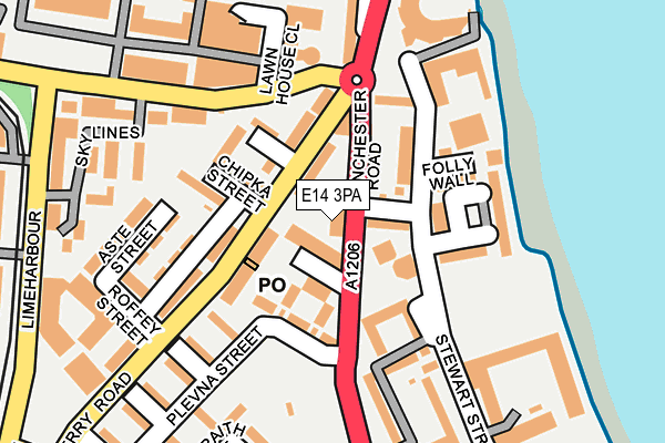 E14 3PA map - OS OpenMap – Local (Ordnance Survey)