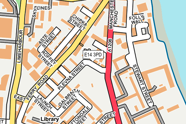 E14 3PD map - OS OpenMap – Local (Ordnance Survey)