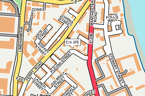E14 3PE map - OS OpenMap – Local (Ordnance Survey)
