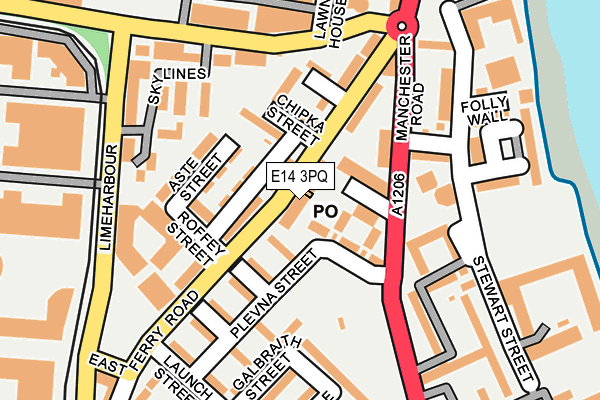 E14 3PQ map - OS OpenMap – Local (Ordnance Survey)