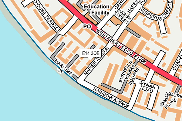 E14 3QB map - OS OpenMap – Local (Ordnance Survey)