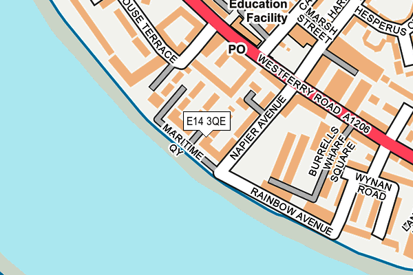 E14 3QE map - OS OpenMap – Local (Ordnance Survey)