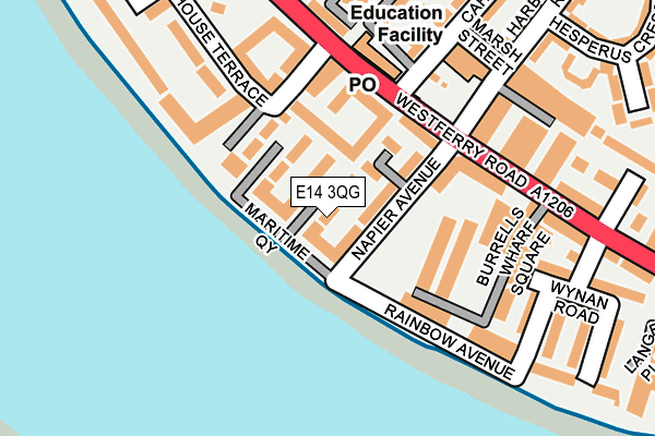 E14 3QG map - OS OpenMap – Local (Ordnance Survey)