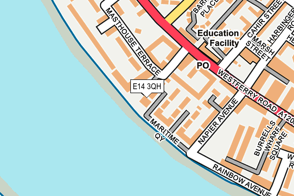 E14 3QH map - OS OpenMap – Local (Ordnance Survey)