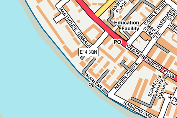 E14 3QN map - OS OpenMap – Local (Ordnance Survey)