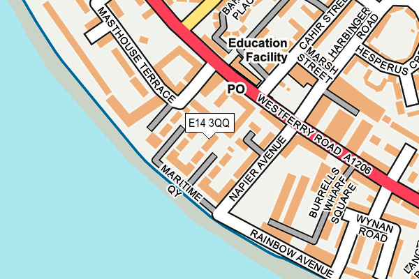 E14 3QQ map - OS OpenMap – Local (Ordnance Survey)