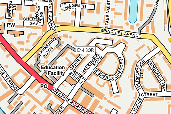 E14 3QR map - OS OpenMap – Local (Ordnance Survey)