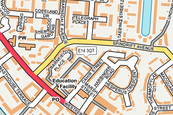 E14 3QT map - OS OpenMap – Local (Ordnance Survey)