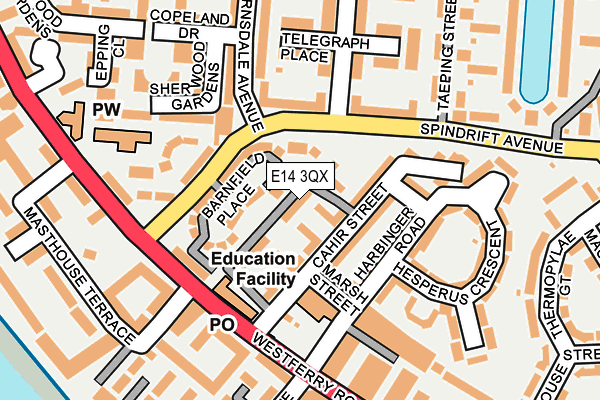 E14 3QX map - OS OpenMap – Local (Ordnance Survey)