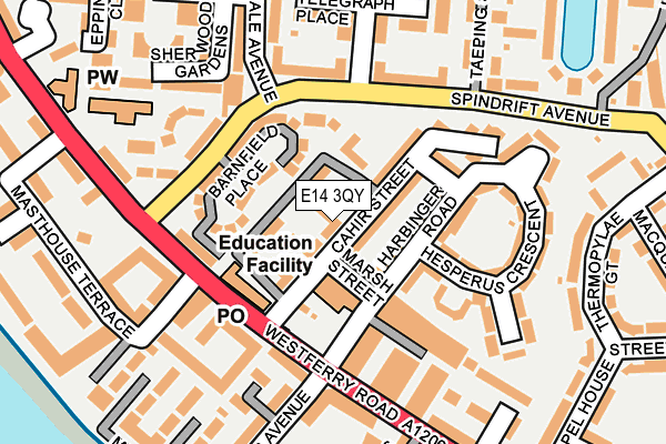 E14 3QY map - OS OpenMap – Local (Ordnance Survey)