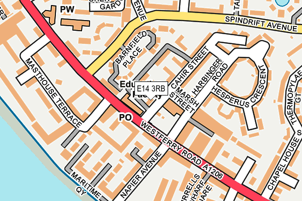 E14 3RB map - OS OpenMap – Local (Ordnance Survey)