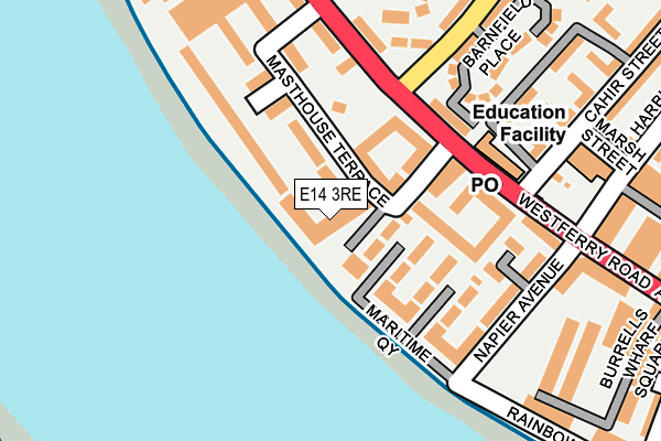 E14 3RE map - OS OpenMap – Local (Ordnance Survey)