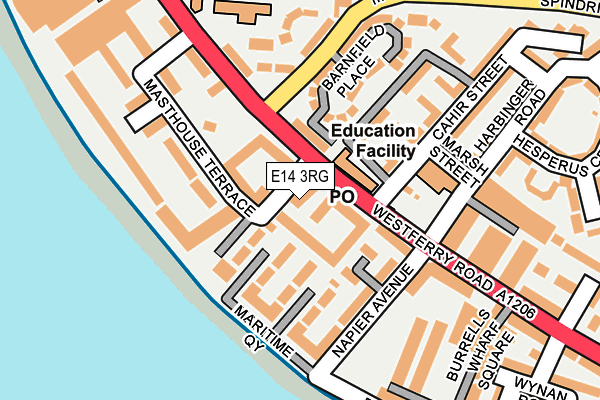 E14 3RG map - OS OpenMap – Local (Ordnance Survey)