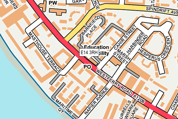 E14 3RH map - OS OpenMap – Local (Ordnance Survey)