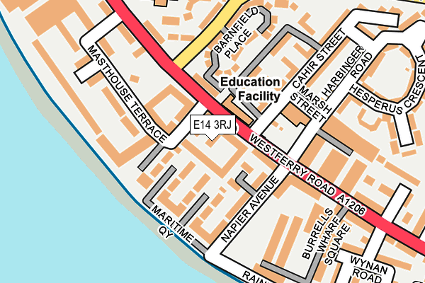 E14 3RJ map - OS OpenMap – Local (Ordnance Survey)