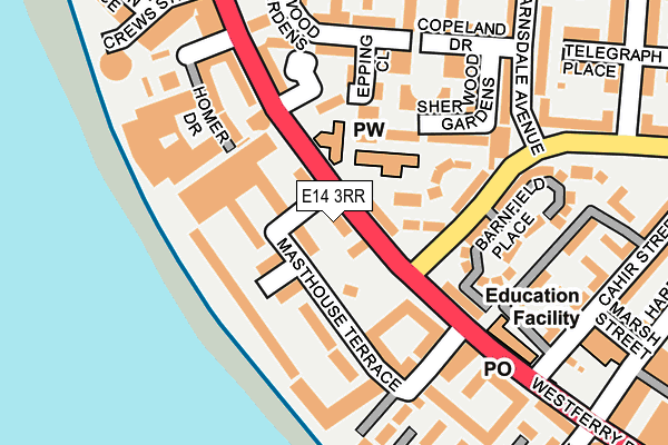E14 3RR map - OS OpenMap – Local (Ordnance Survey)