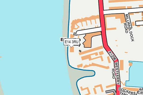 E14 3RU map - OS OpenMap – Local (Ordnance Survey)