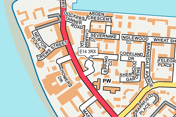 E14 3RX map - OS OpenMap – Local (Ordnance Survey)