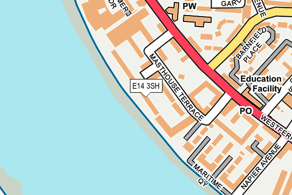 E14 3SH map - OS OpenMap – Local (Ordnance Survey)