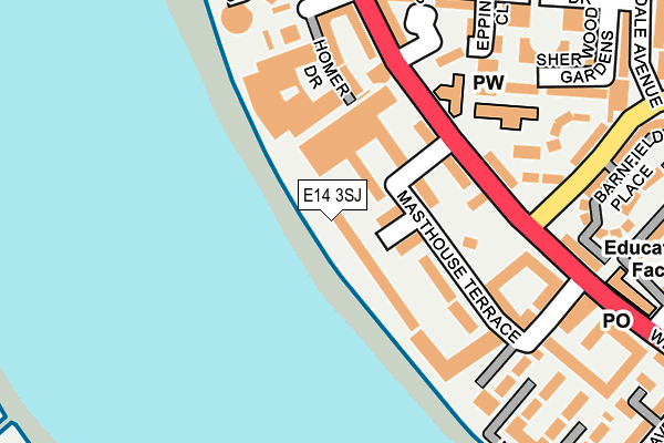 E14 3SJ map - OS OpenMap – Local (Ordnance Survey)