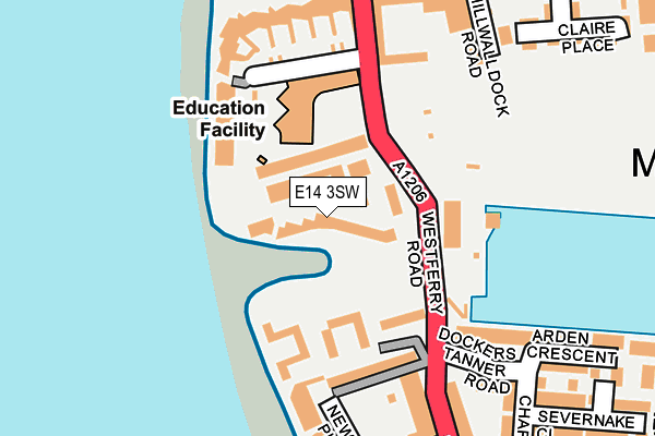 E14 3SW map - OS OpenMap – Local (Ordnance Survey)