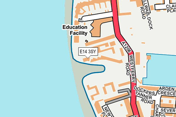 E14 3SY map - OS OpenMap – Local (Ordnance Survey)