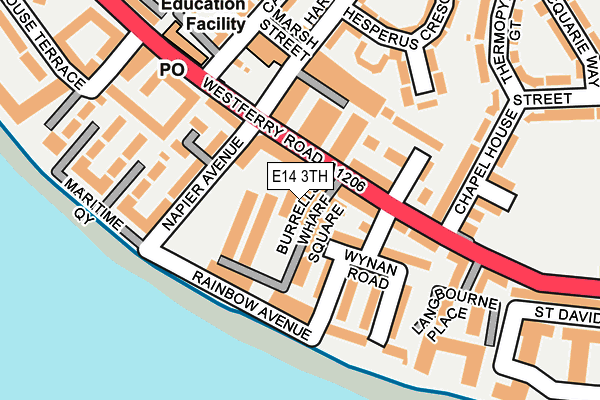 E14 3TH map - OS OpenMap – Local (Ordnance Survey)