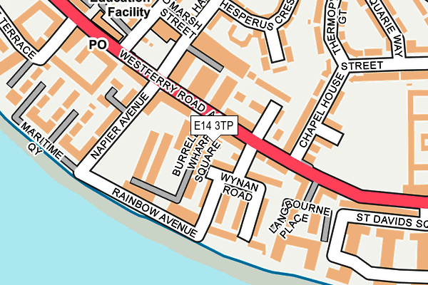 E14 3TP map - OS OpenMap – Local (Ordnance Survey)